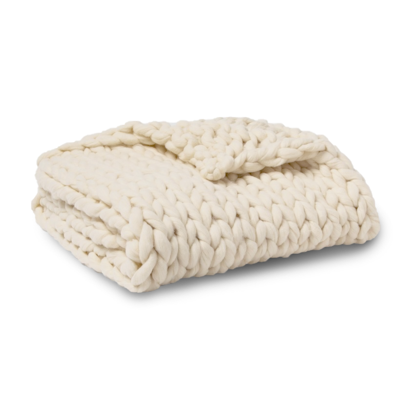 Chunky discount cream blanket